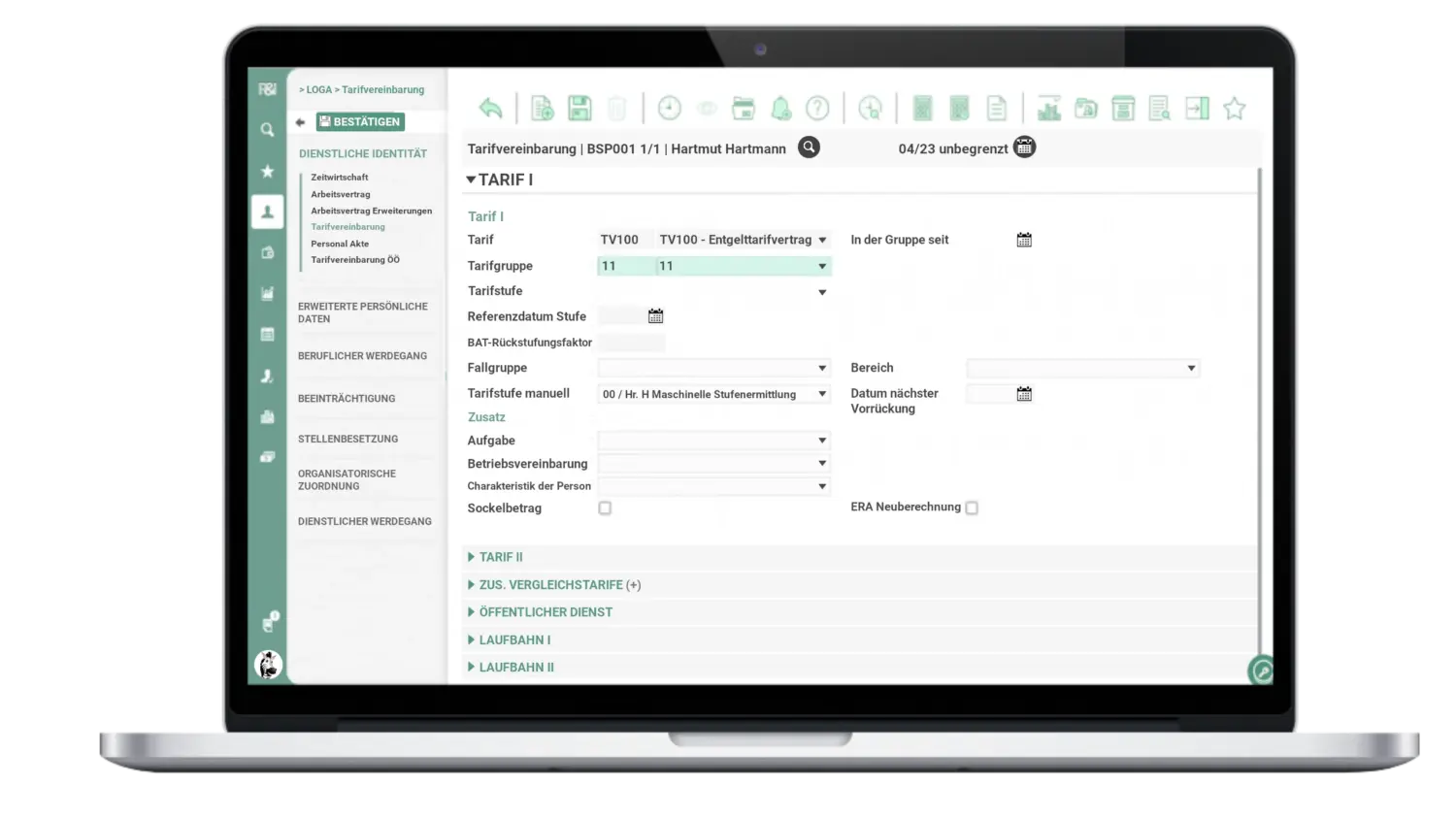 Die Software P&I LOGA bietet Ihnen viele Masken um Ihre Payroll individuell einzurichten.