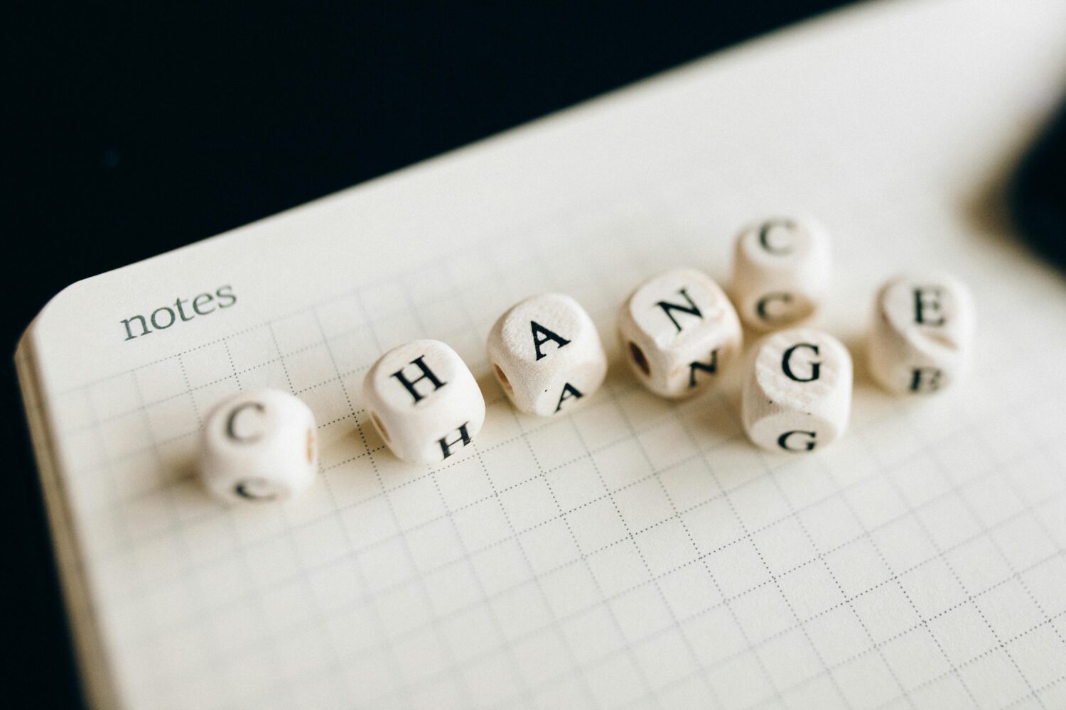 Würfel, mit den Wörtern Change und Chance.